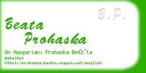 beata prohaska business card